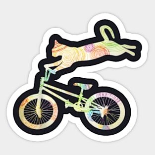 Cat Bike Cycling Bicycle Sticker